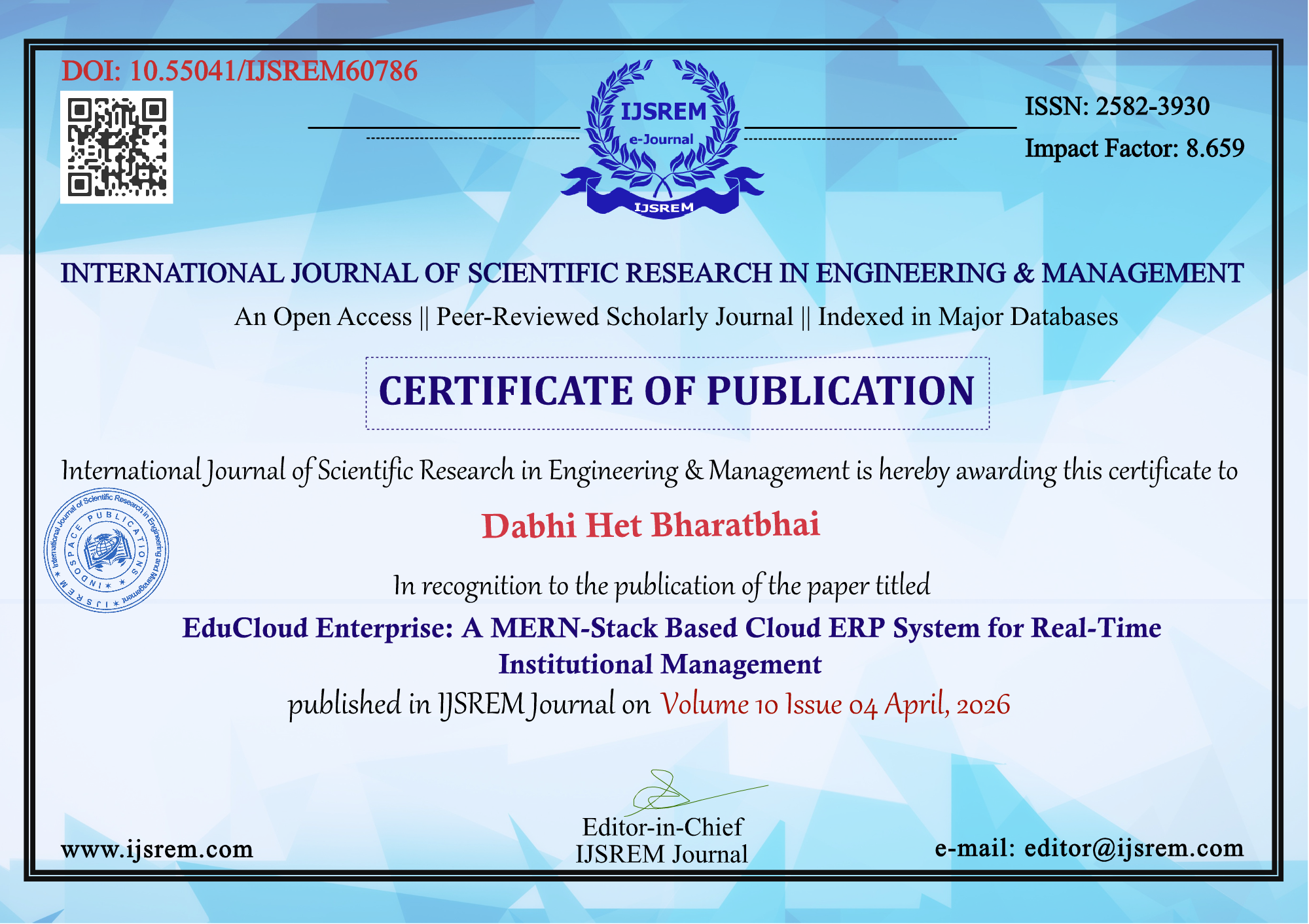 Certificate