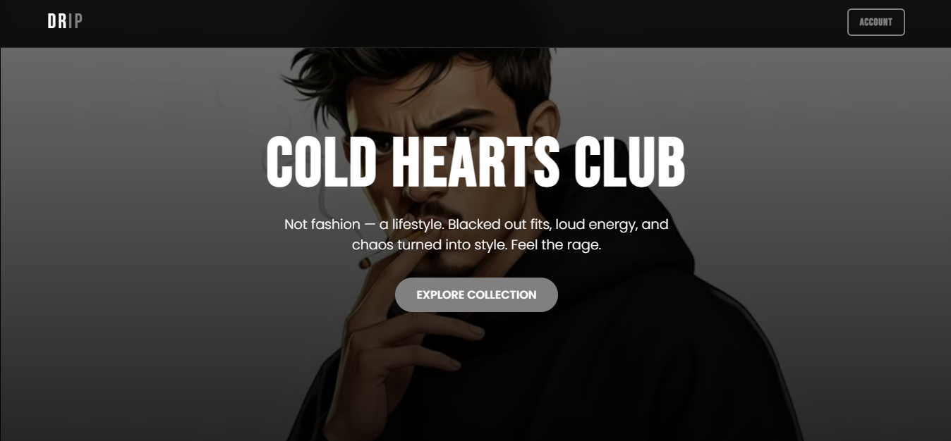 Drip Fashion Homepage