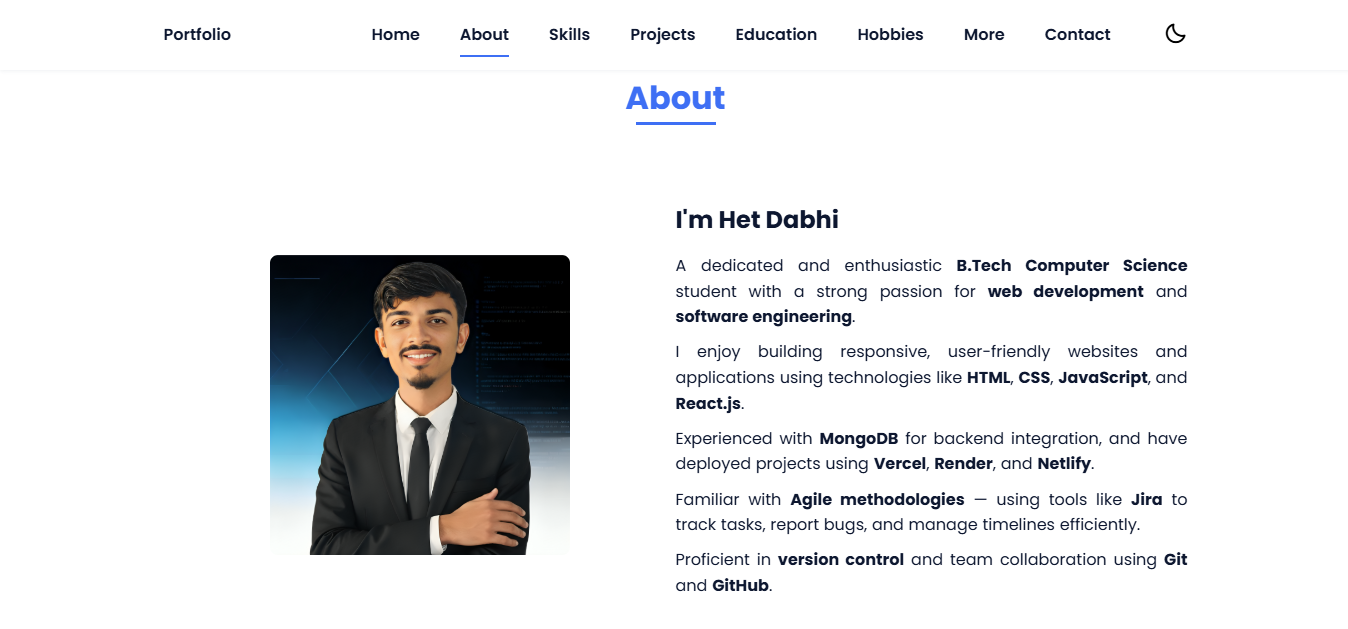 Portfolio About Section