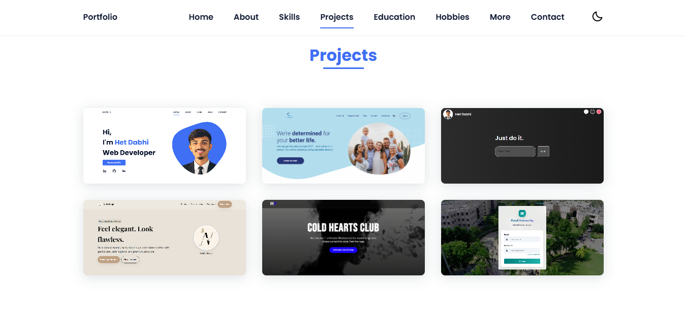 Portfolio Project Section