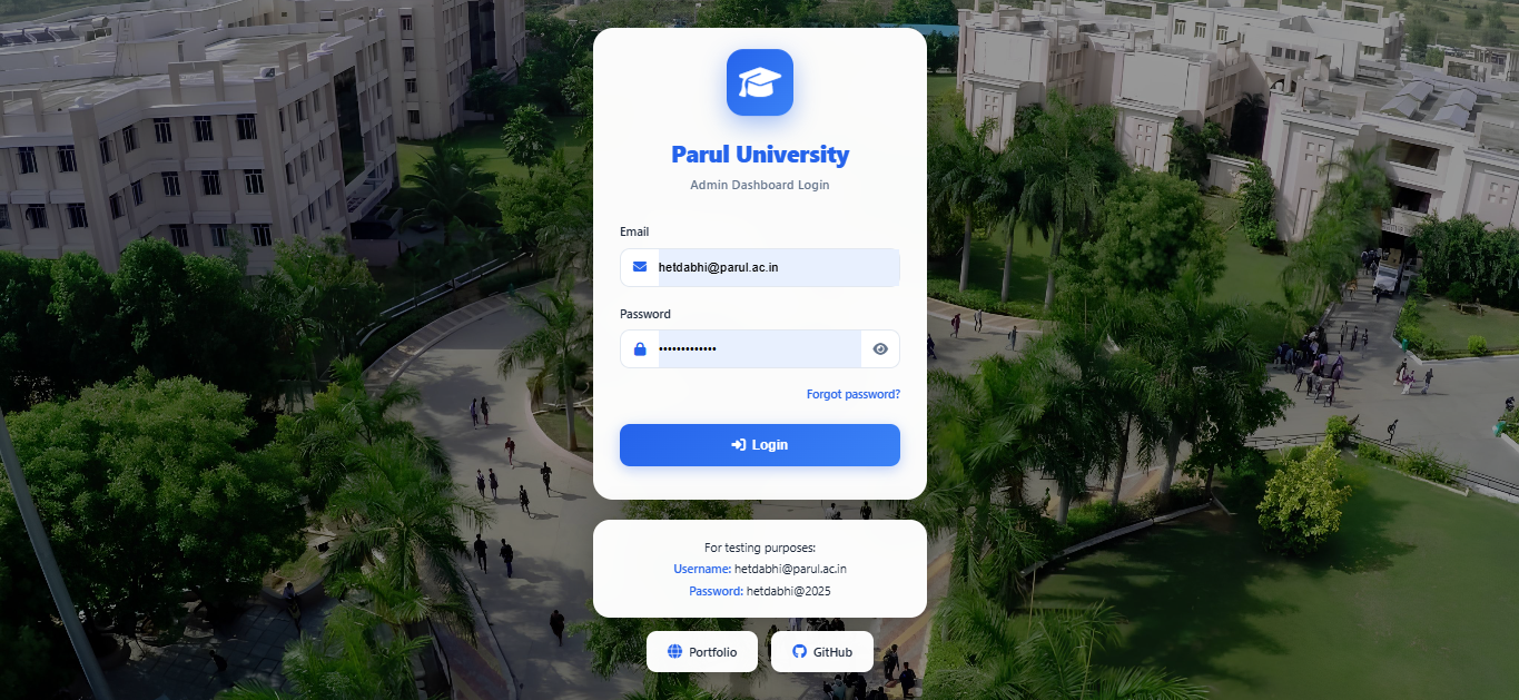 Parul University Dashboard